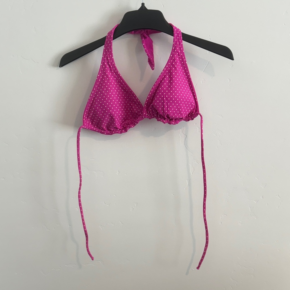 Barbie Pink Polka Dot Halter Bikini Top